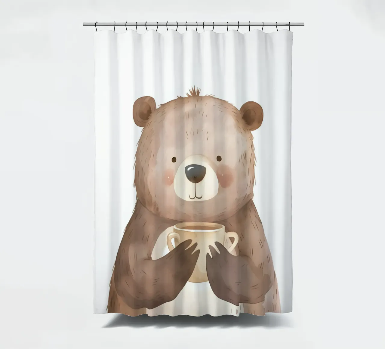 Morgengrüße vom Kuschelbär Duschvorhang von KidzStudio