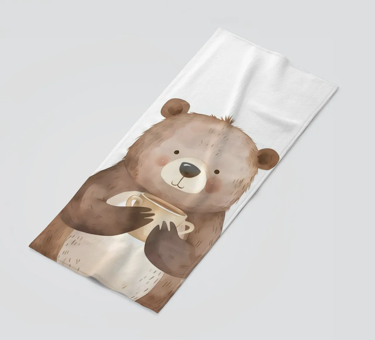 Saluti mattutini dall'orso coccolone telo mare da KidzStudio