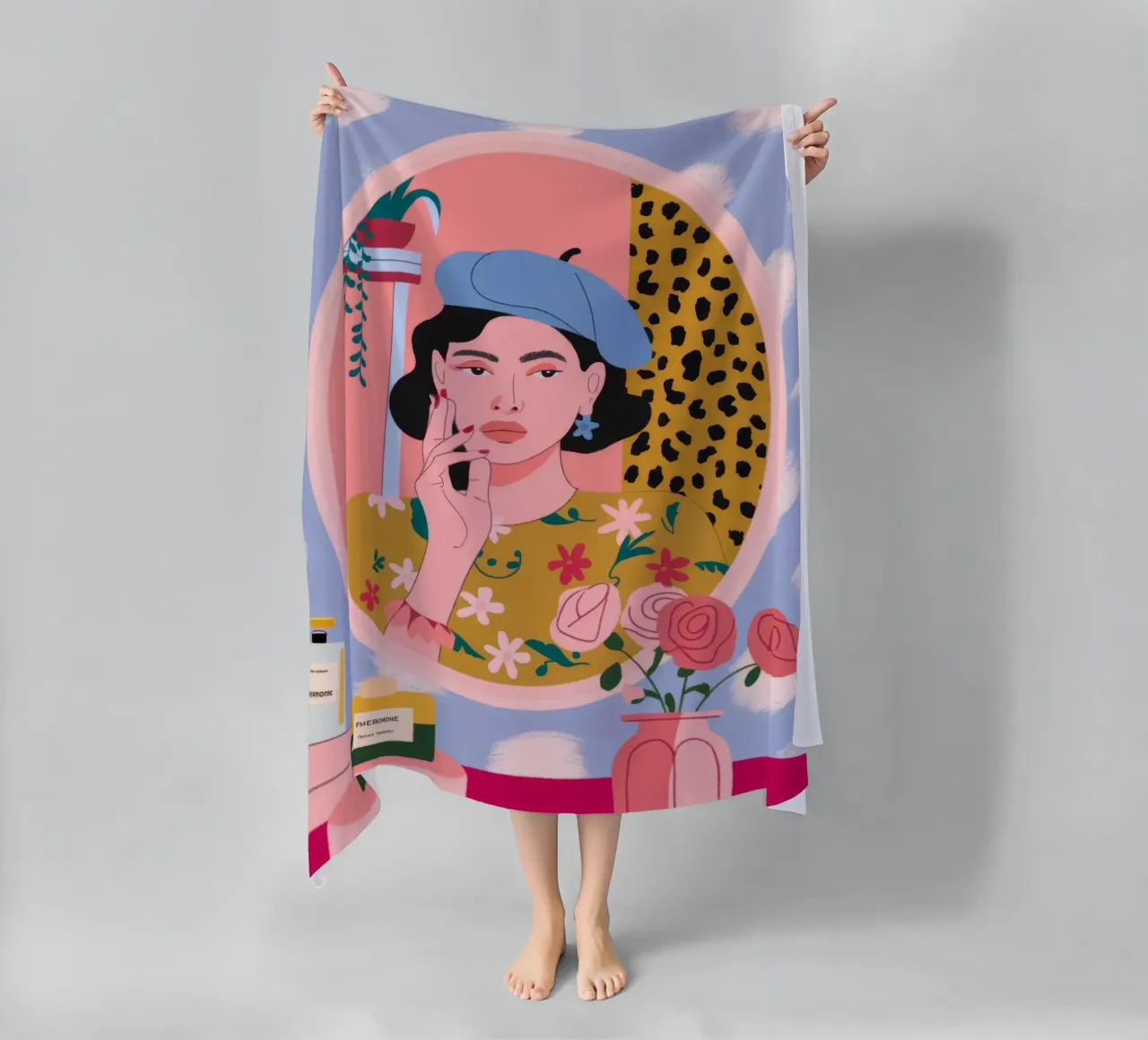 Reflected Makeup Whimsy beach towel by Prism Palette