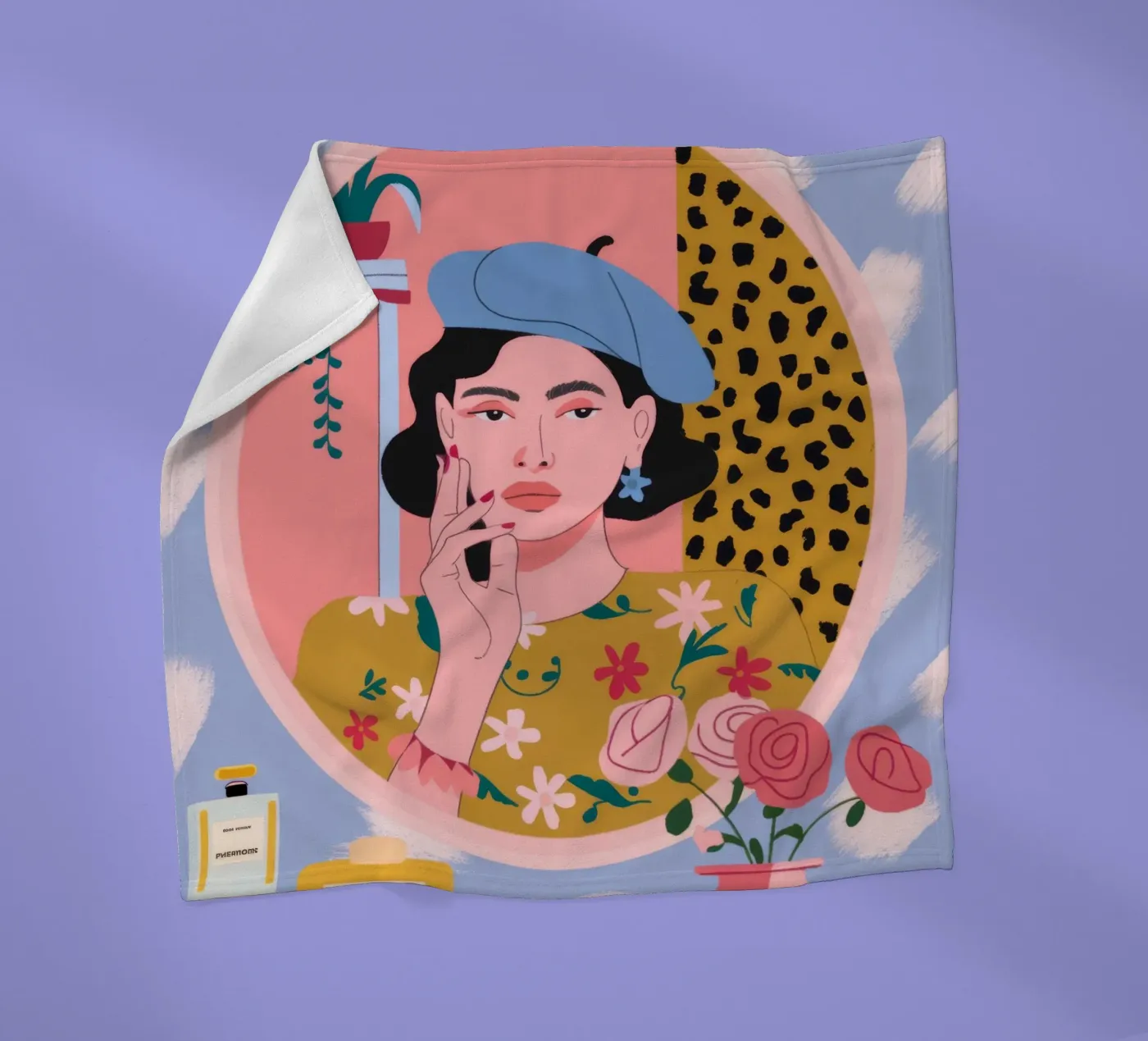 Gereflecteerde make-up eigenaardigheden fleecedeken van Prism Palette