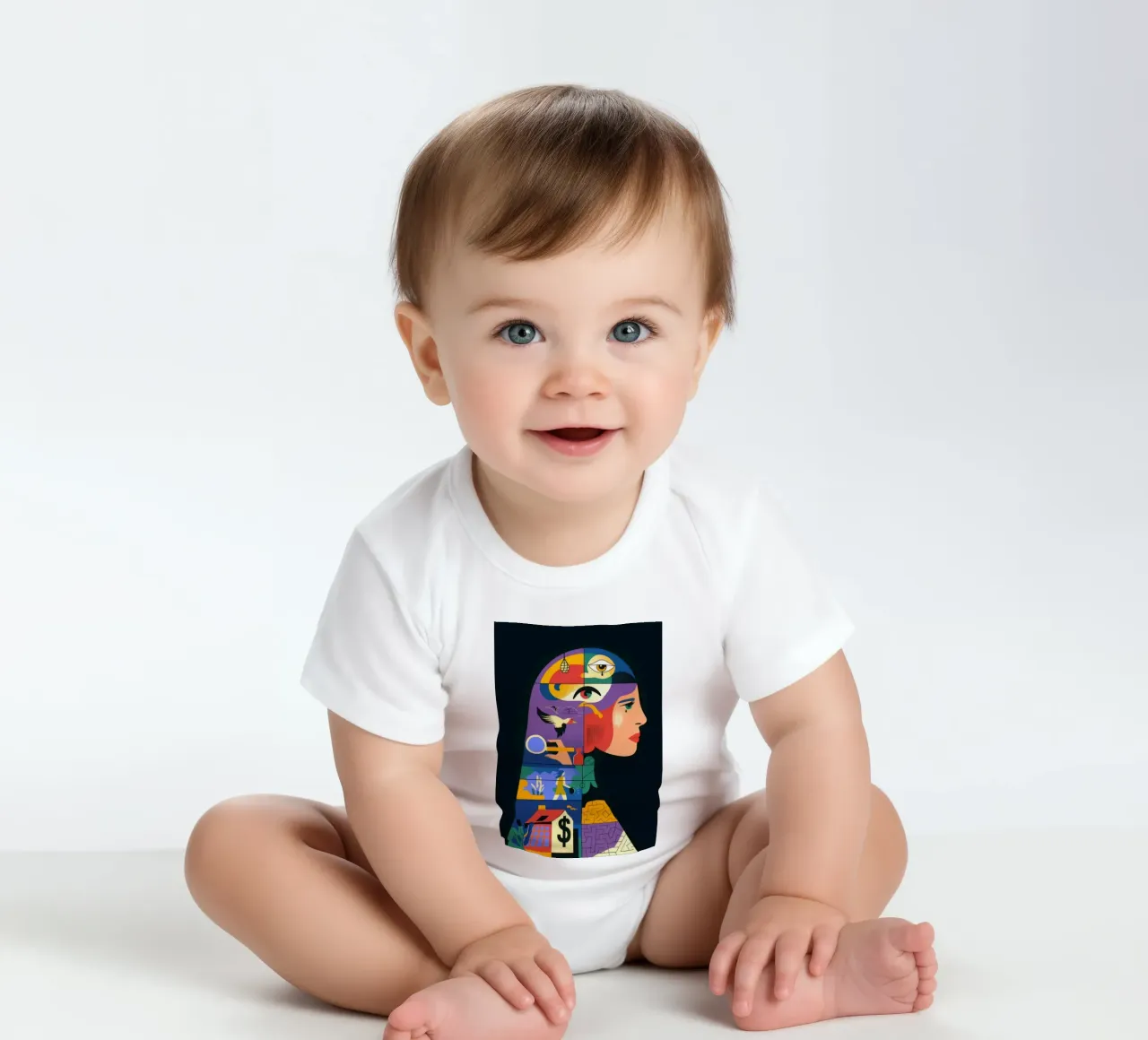 Abstrakte Fusion Wandteppich Kurzarm Babybody von Prism Palette