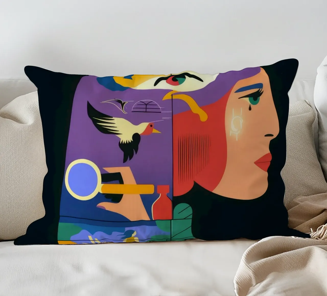 Abstract Fusion Tapestry decorative cushion by Prism Palette