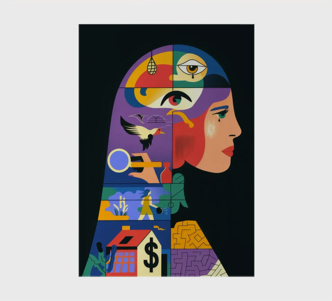 Abstract Fusion Tapestry notebook by Prism Palette