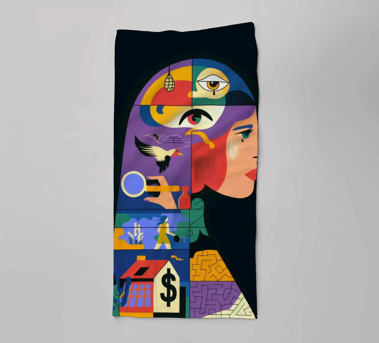 Abstract Fusion Tapestry towel by Prism Palette