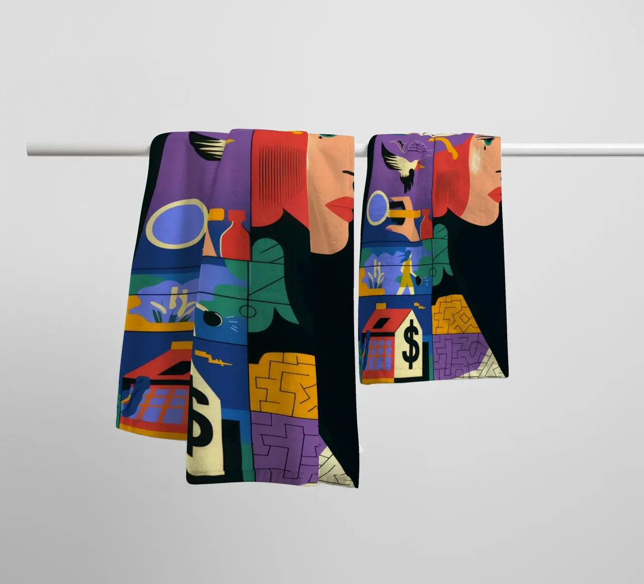 Abstract Fusion Tapestry towel by Prism Palette