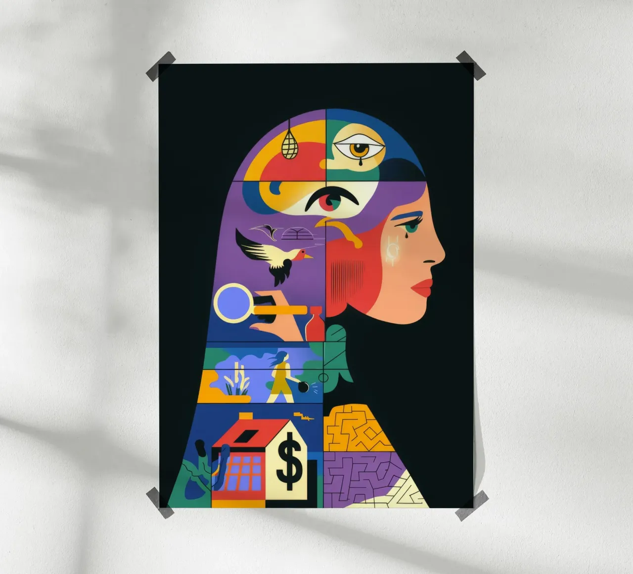 Abstrakte Fusion Wandteppich Hahnemühle von Prism Palette