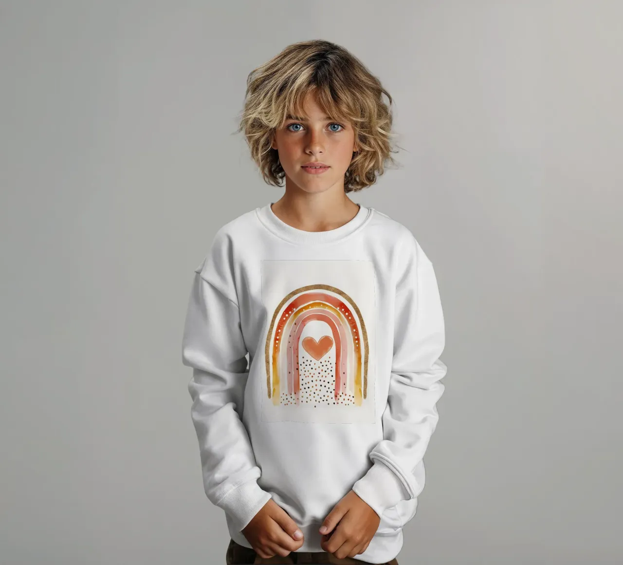Cuore d'arcobaleno felpa bambino da KidzStudio