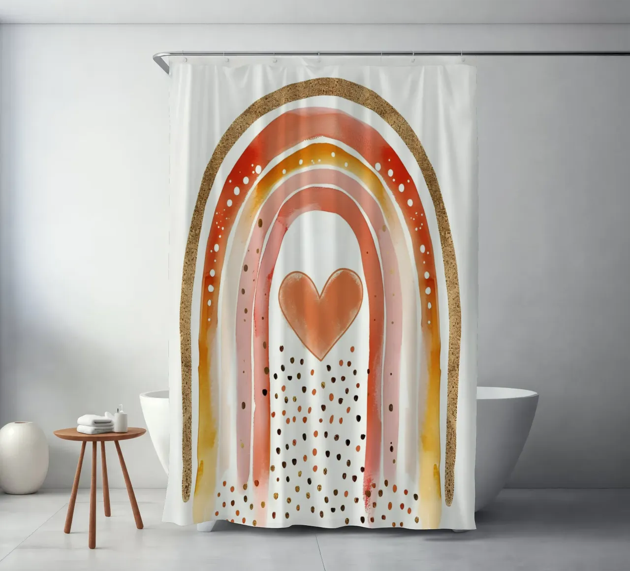 Cuore d'arcobaleno tenda da doccia da KidzStudio