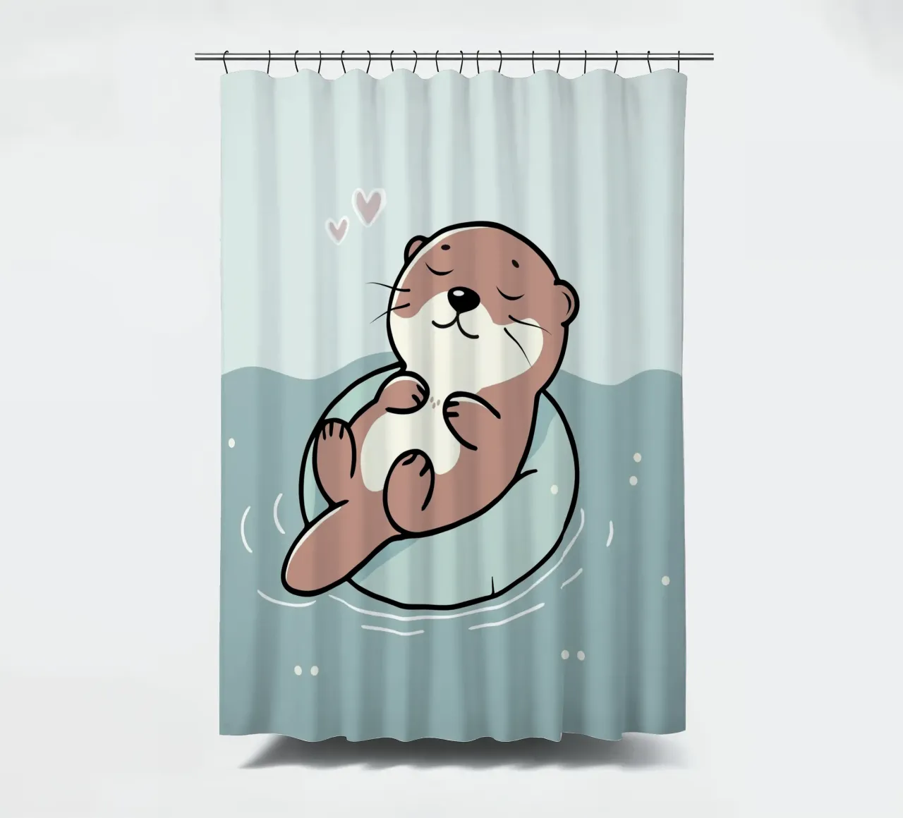 Loutre détendue - Douce illustration pour la sérénité rideau de douche de namosh