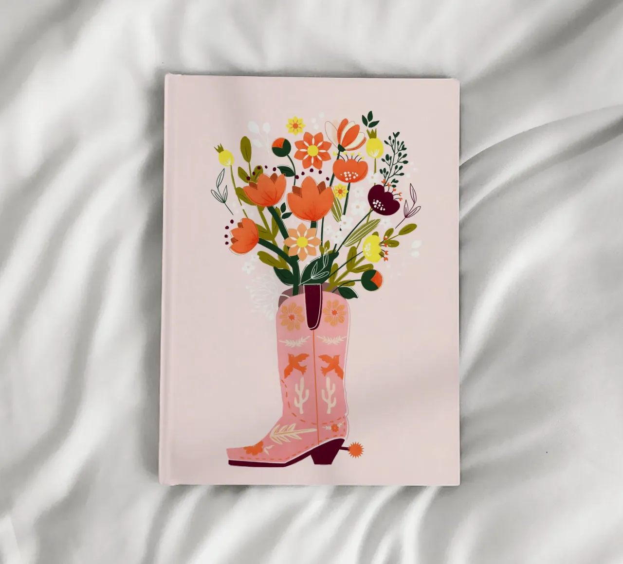 Cowboy Vibes – Retro Western Typography Art Print notebook by showmemars