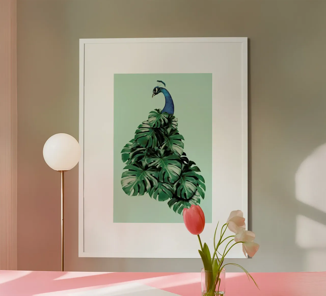 Monstera Bird poster con telaio in plastica da Jonas Loose