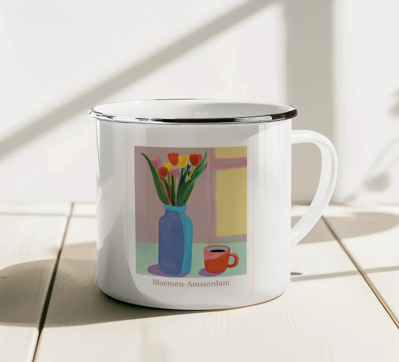 Fiori ad Amsterdam tazza in smalto da tainah negreiros