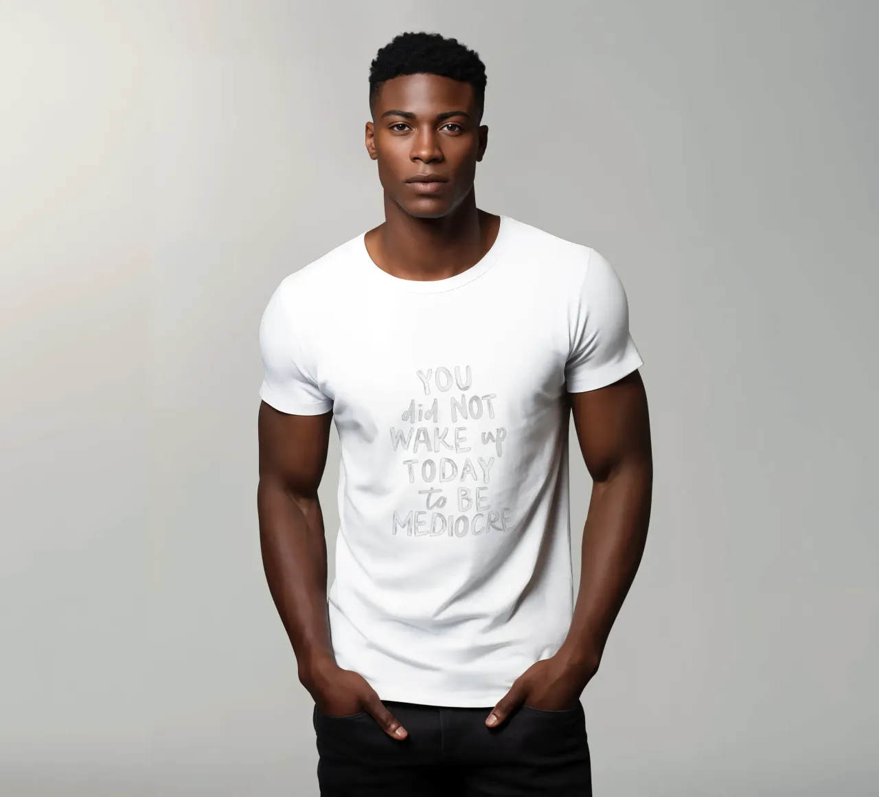 You Did Not Wake Up Today to Be Mediocre Bold Typography t-shirt by THE MOTIVATED TYPE