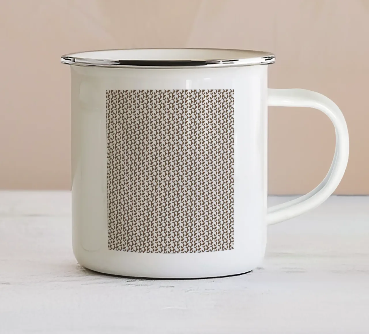 Scandinavian organic shape seamless pattern enamel mug by Little Dean