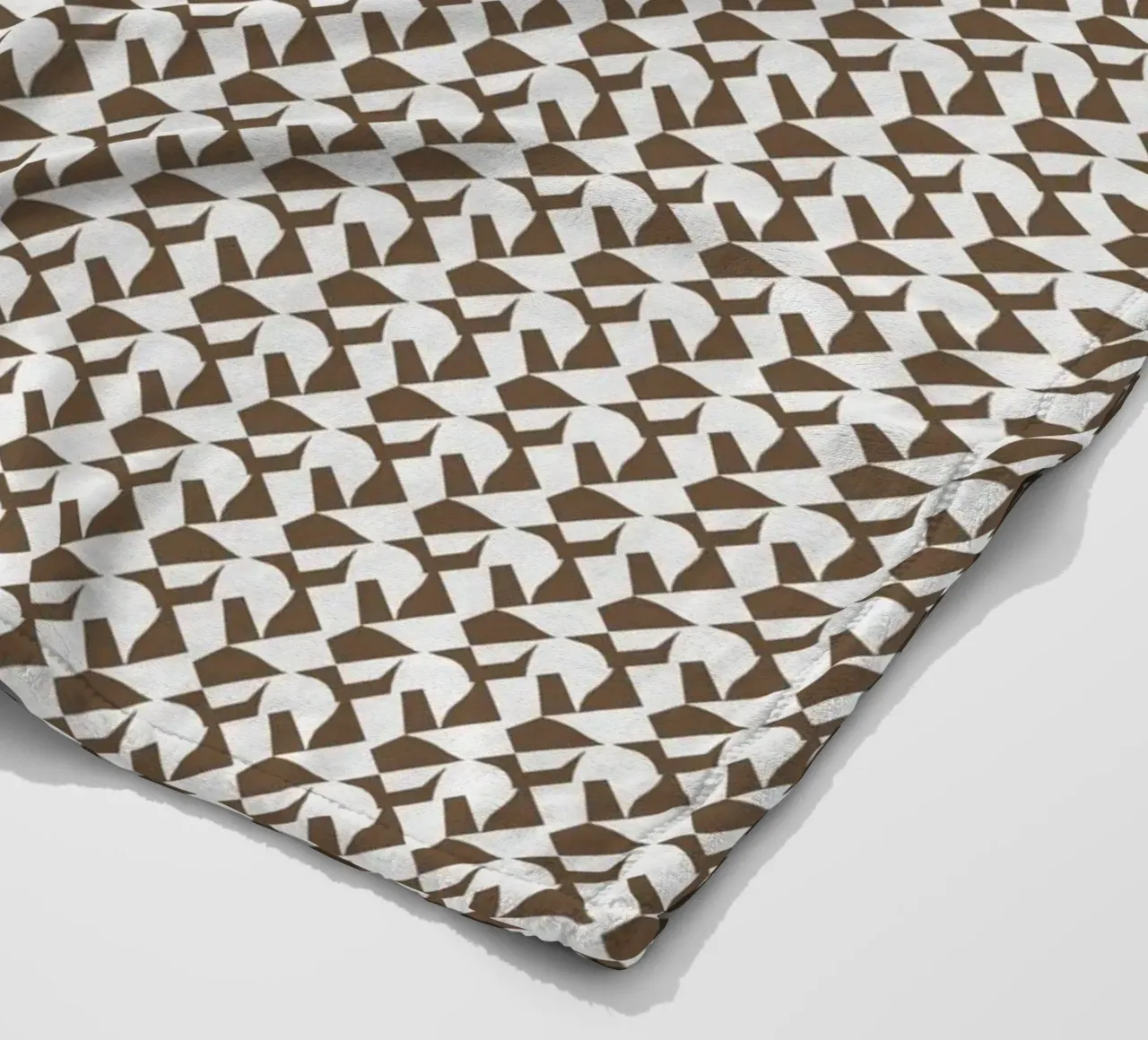 Scandinavian organic shape seamless pattern fleece blanket by Little Dean