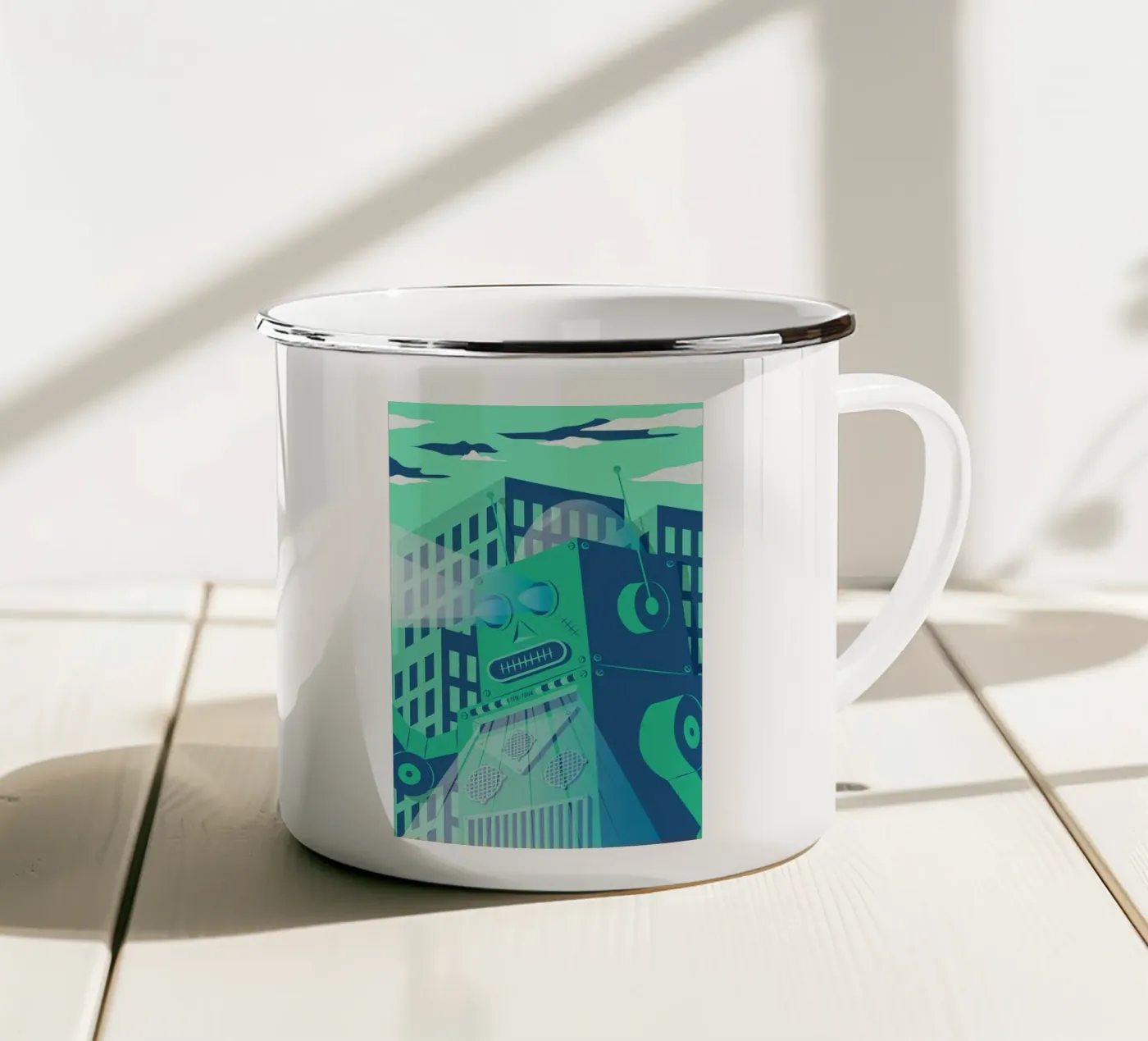 Intergalactic enamel mug by The Poster Kid