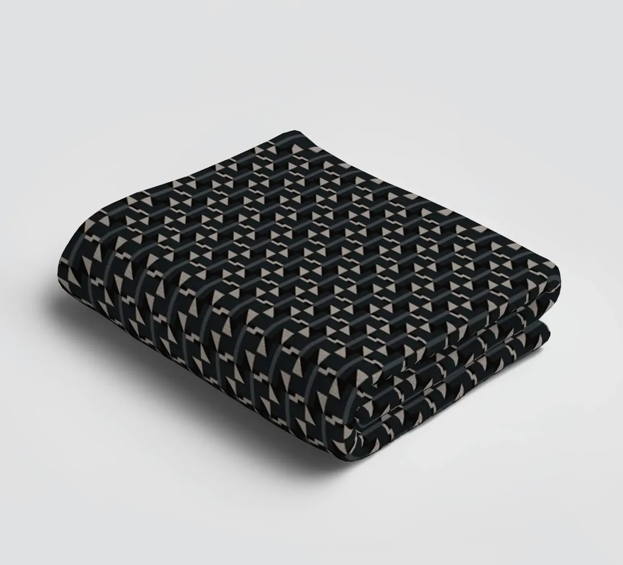 Geometrical seamless pattern -black towel by Little Dean