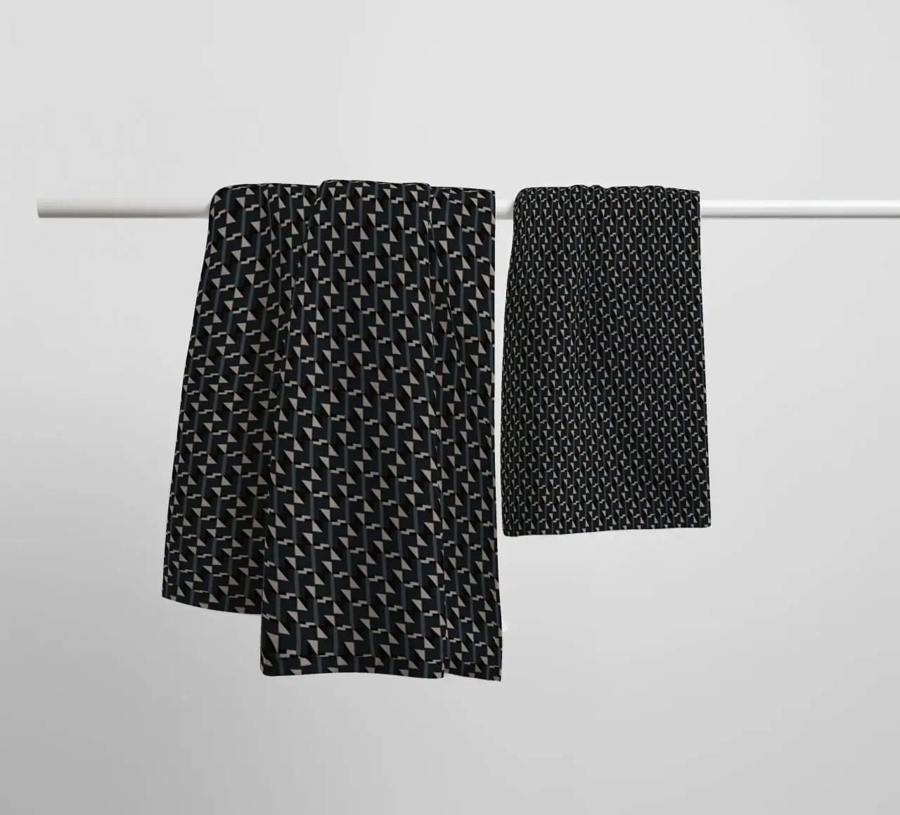 Geometrical seamless pattern -black towel by Little Dean