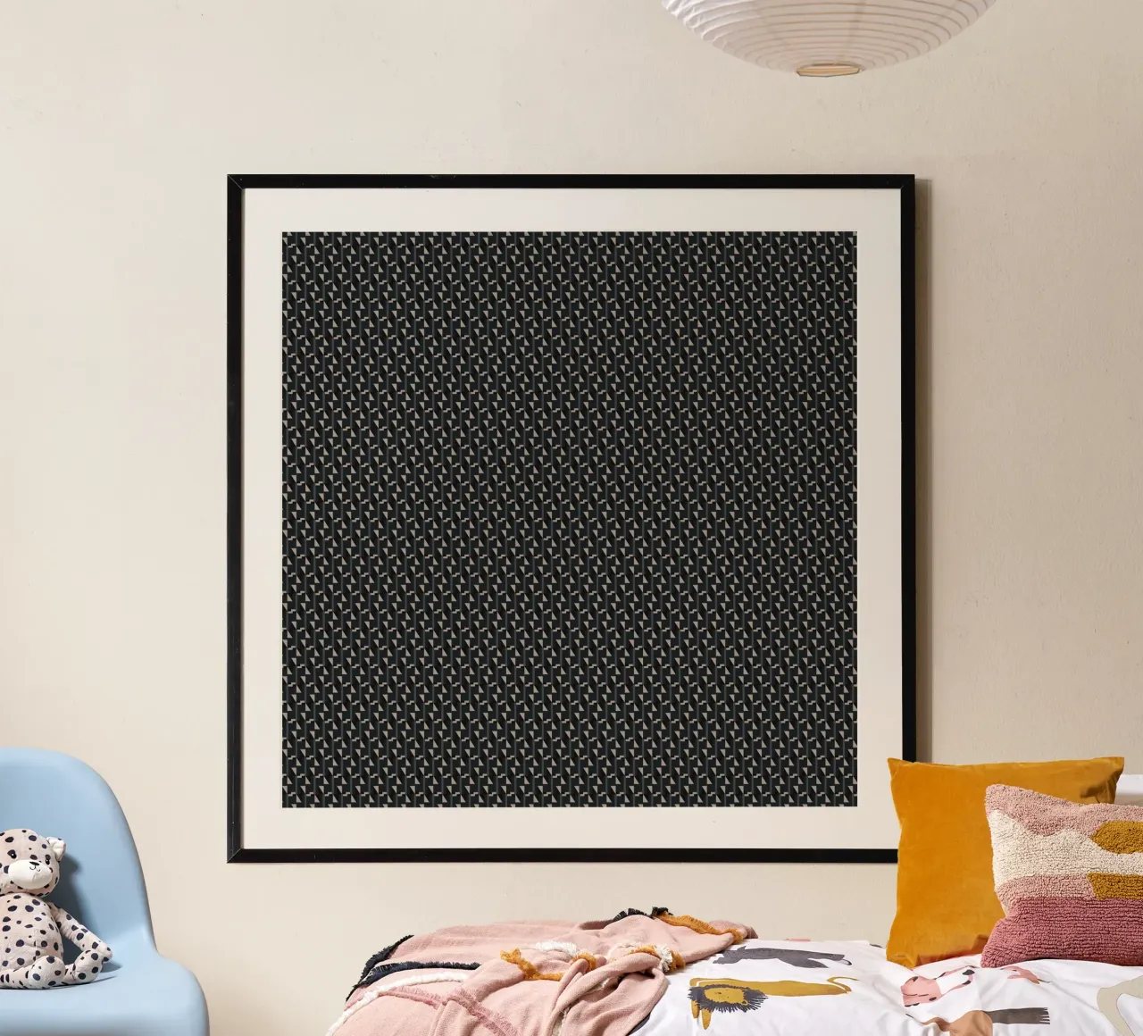 Geometrical seamless pattern -black poster by Little Dean