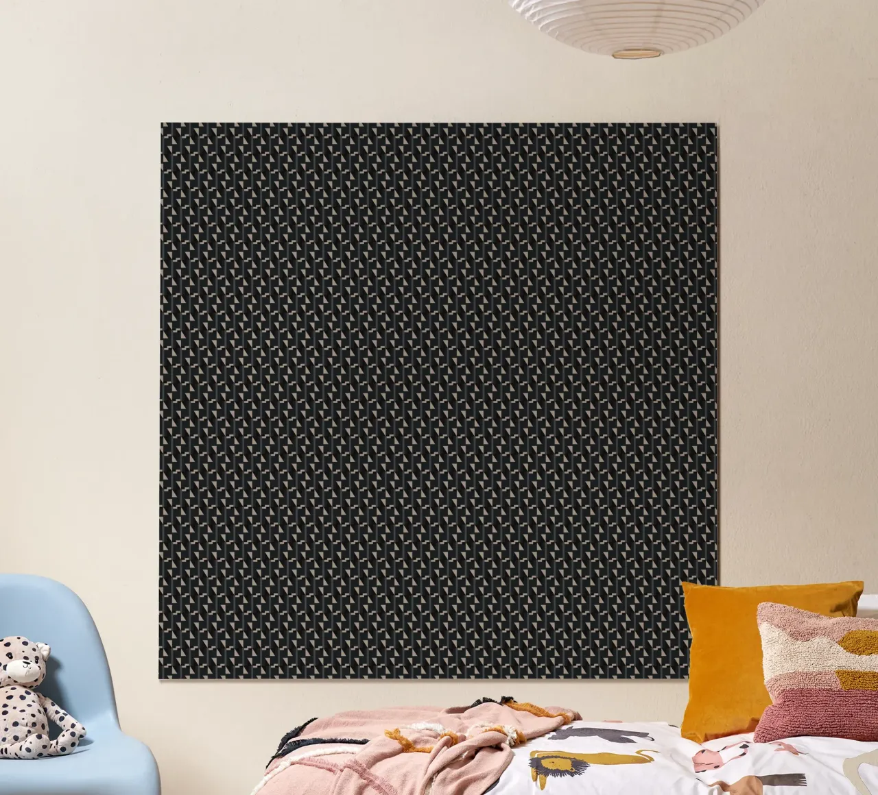 Geometrical seamless pattern -black poster by Little Dean