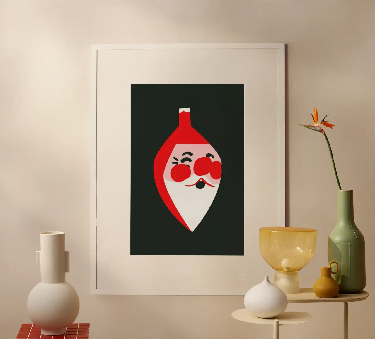 Santas Ornament poster met kunststof frame van Mariery Young