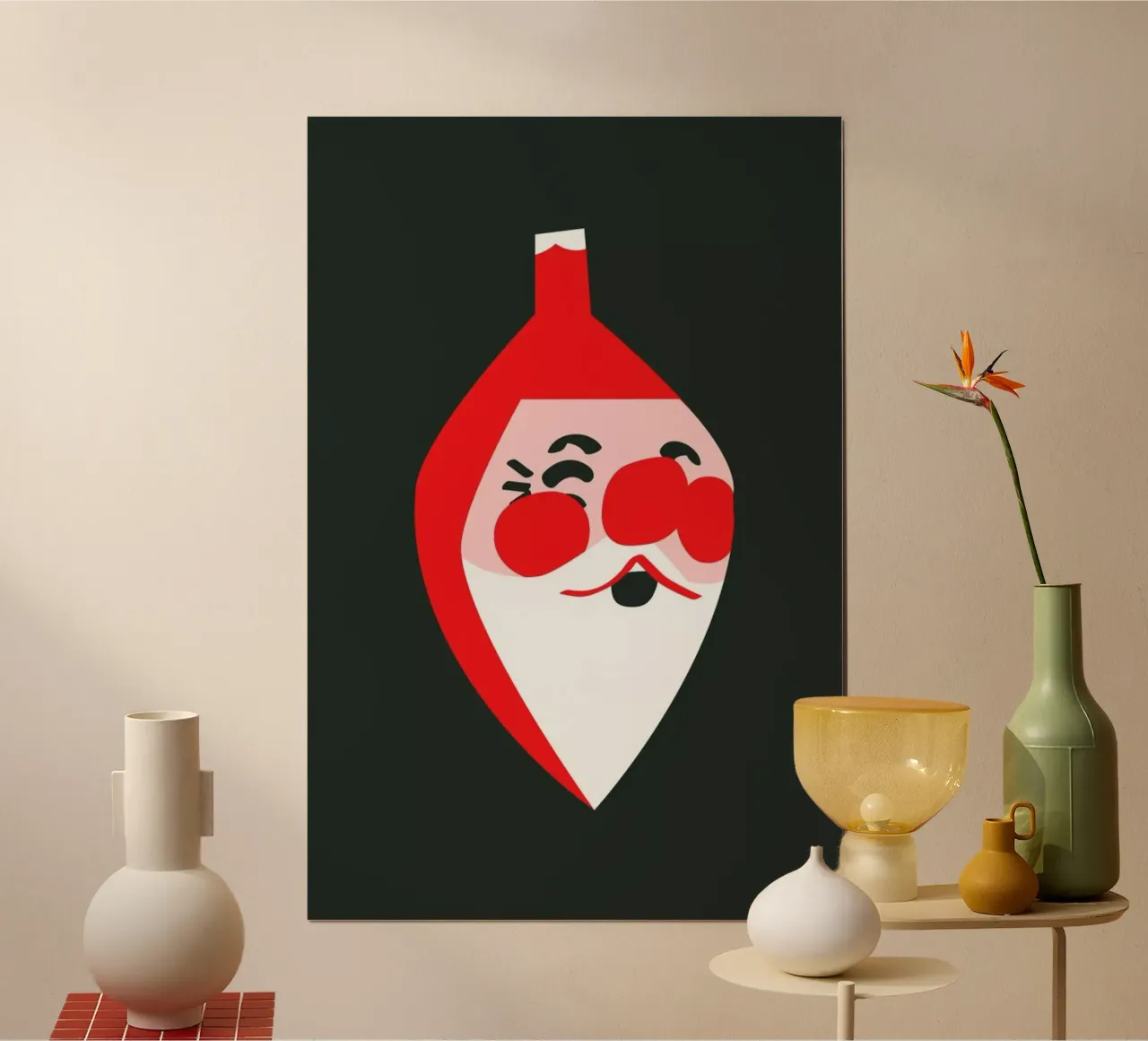 Santas Ornament poster met kunststof frame van Mariery Young