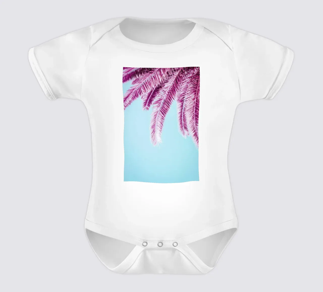 Pink Palm Trees body neonato maniche corte da Victoria Frost