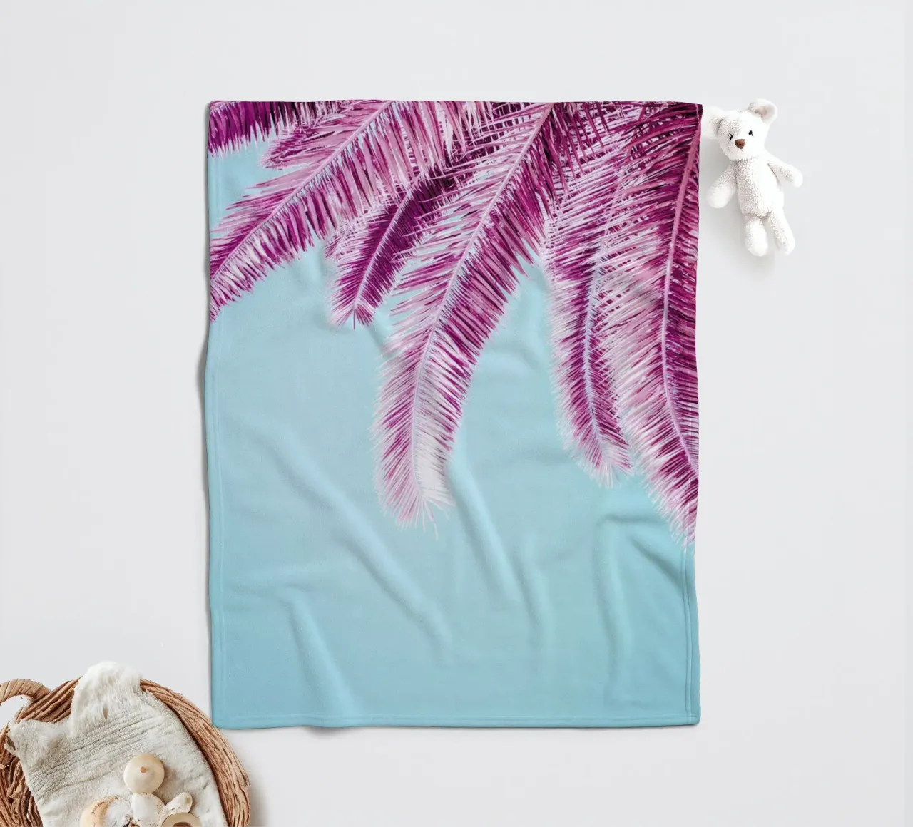Pink Palm Trees coperta in pile da Victoria Frost