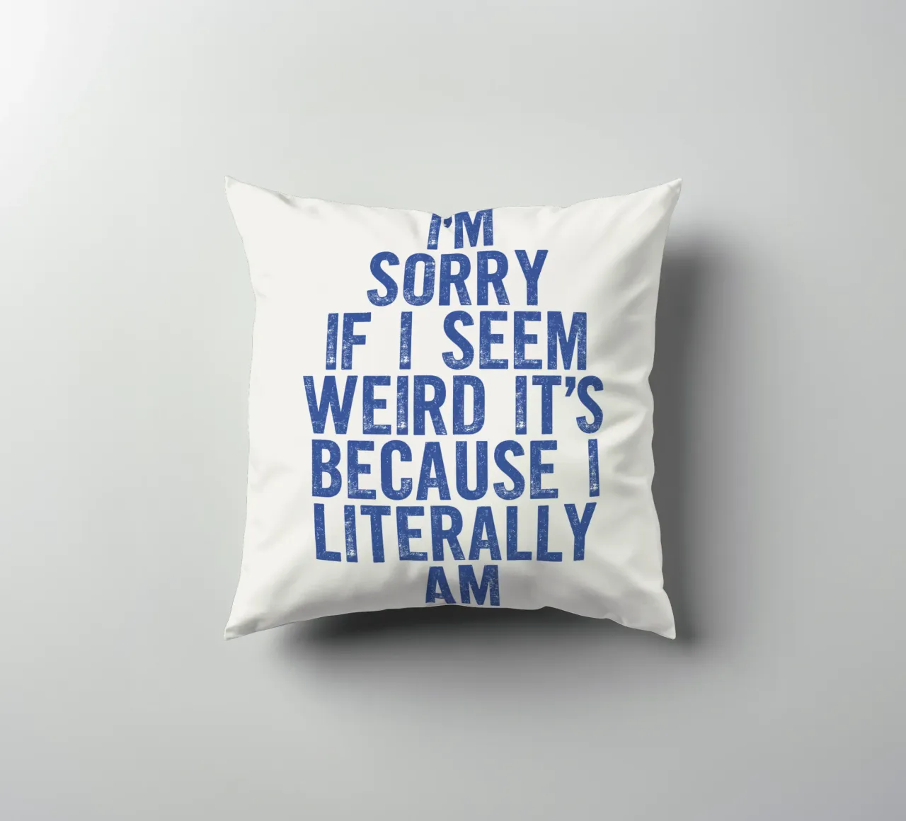 I'm Sorry If I Seem Weird It's Because I Literally Am decorative cushion by THE MOTIVATED TYPE