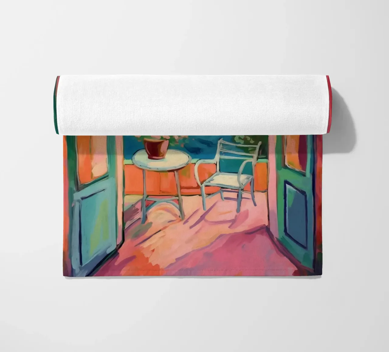 Mediterranean atmosphere beach towel by Carinaprint