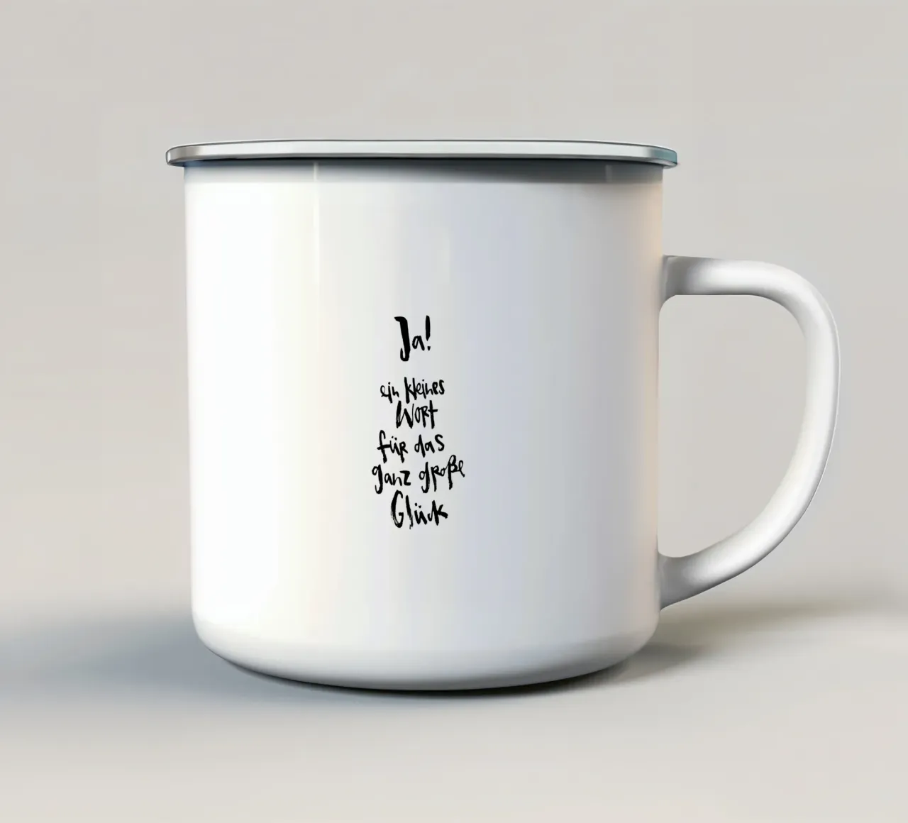 Ja tazza in smalto da Brushmeetspaper