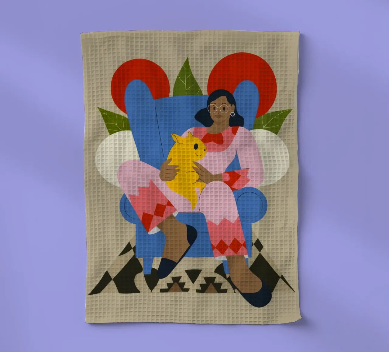 Le bonheur d'un compagnon douillet torchon de Prism Palette
