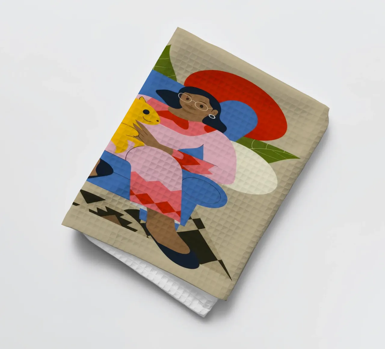 Le bonheur d'un compagnon douillet torchon de Prism Palette