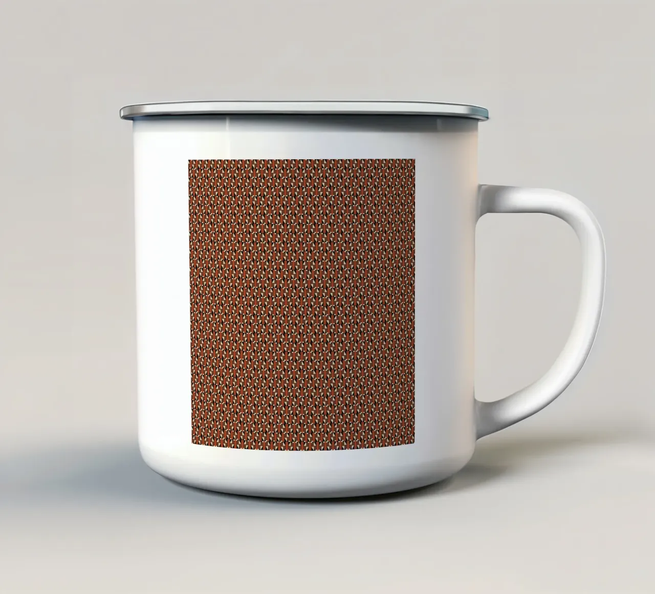 Disegno geometrico senza giunture - umber tazza in smalto da Little Dean