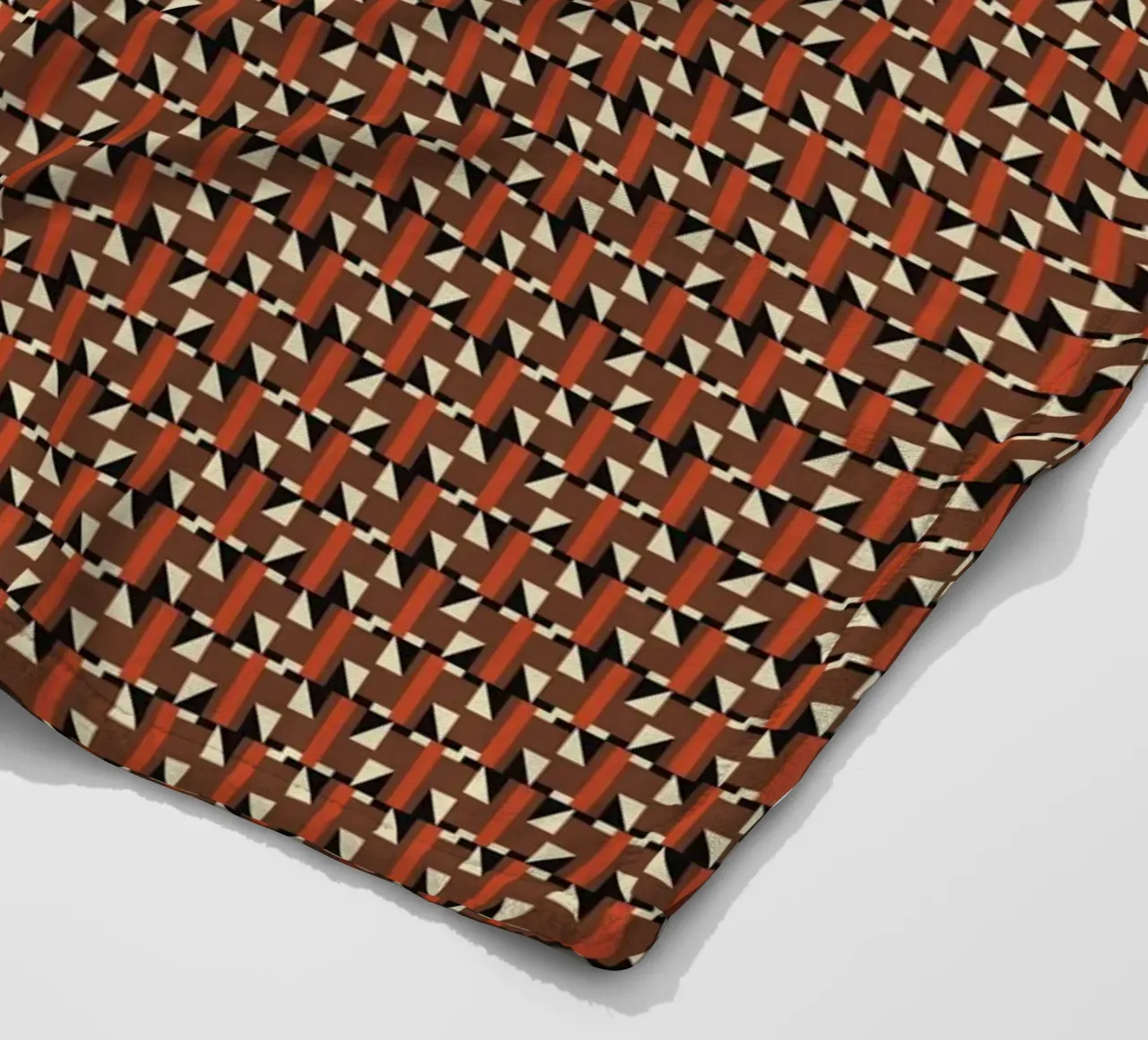 Geometrical seamless design - umber fleece blanket by Little Dean
