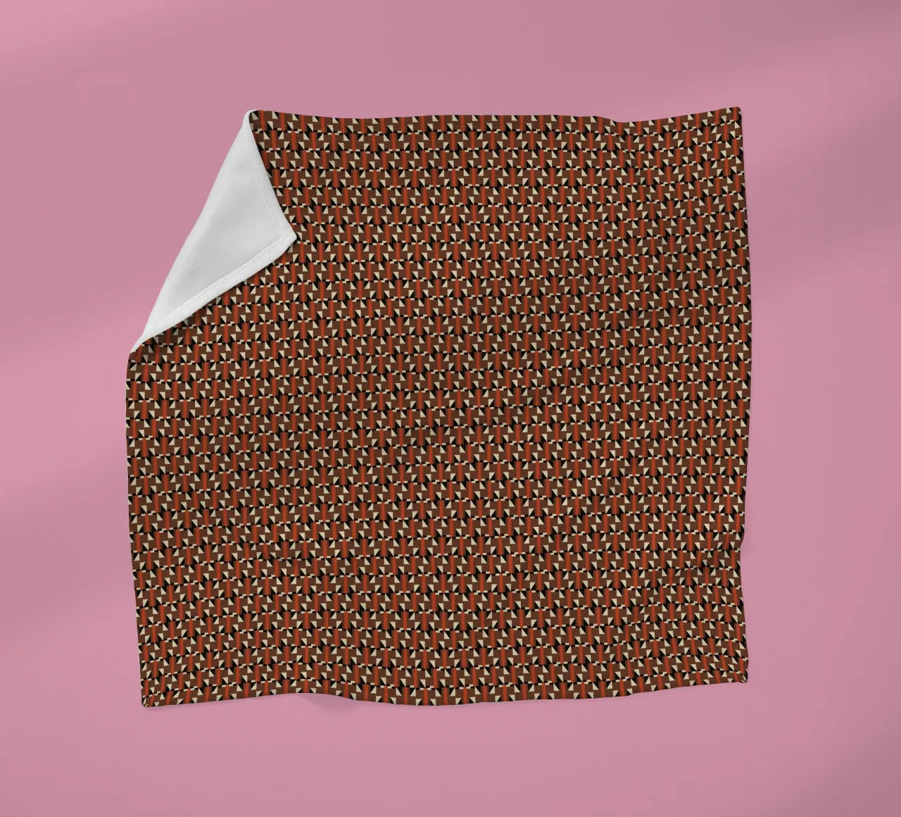 Geometrical seamless design - umber fleece blanket by Little Dean