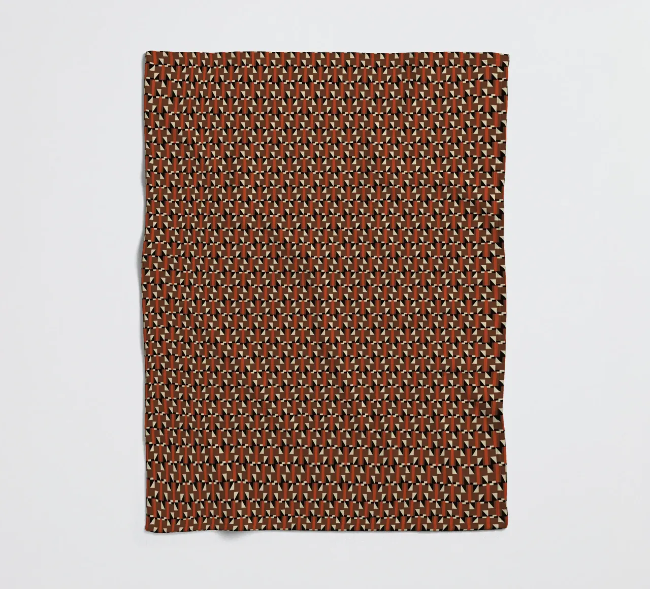 Geometrical seamless design - umber fleece blanket by Little Dean