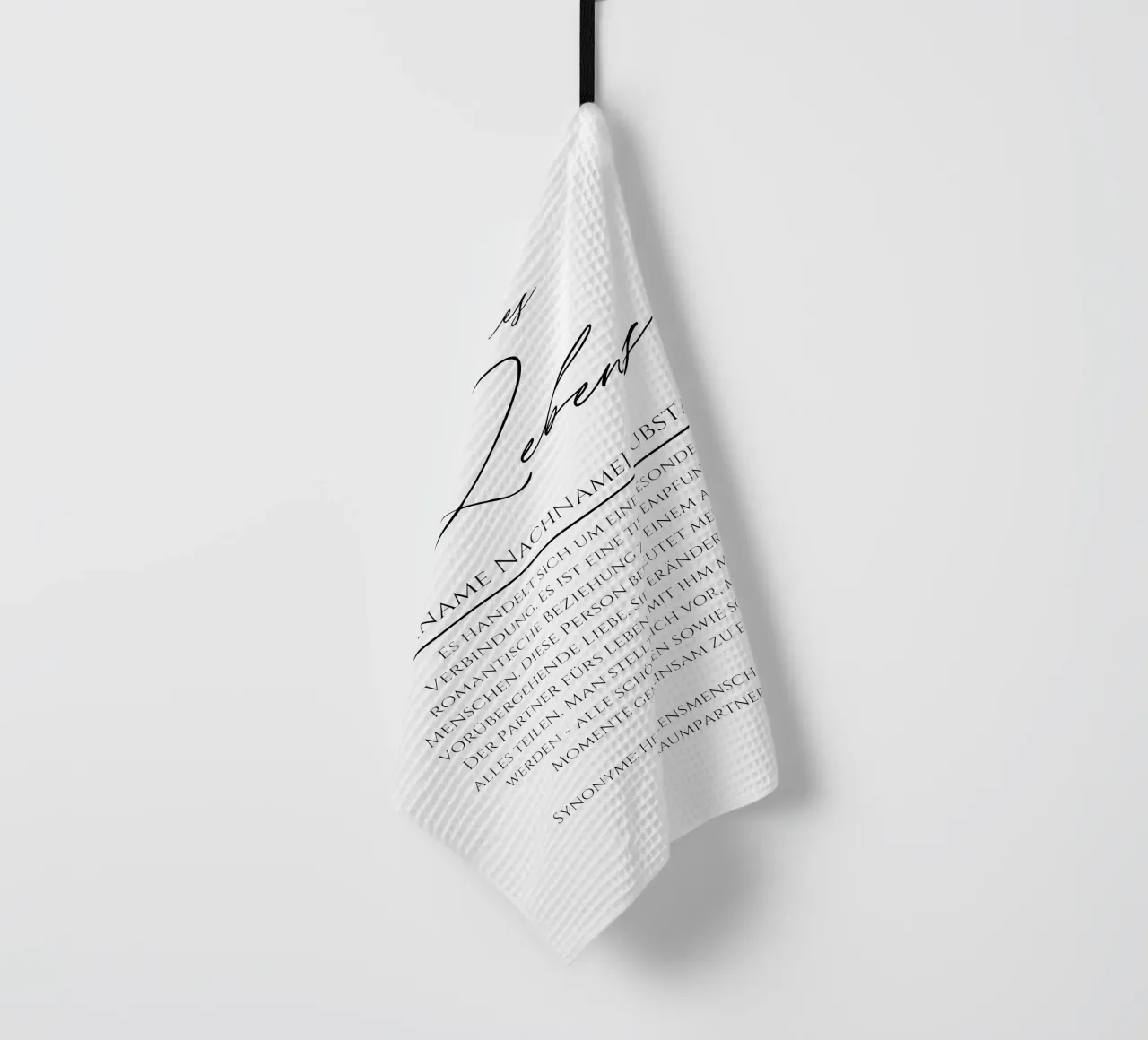 Definition Liebe meines Lebens, Geschenk für Ehemann/frau tea towel by Wortfieber