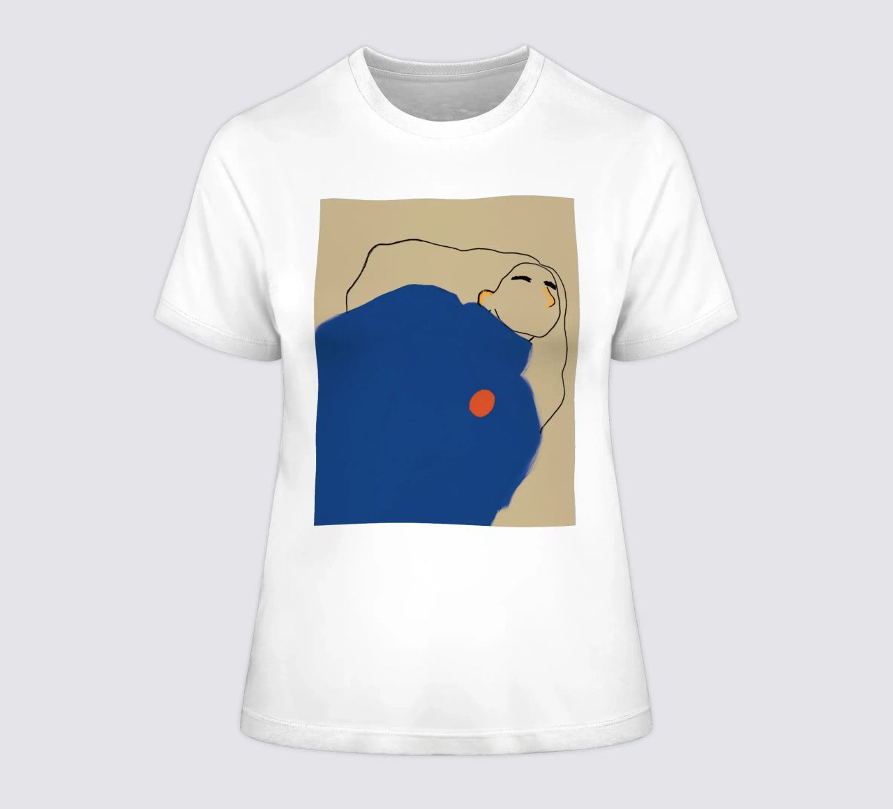 Woman in Blue women's fitted t-shirt by tainah negreiros