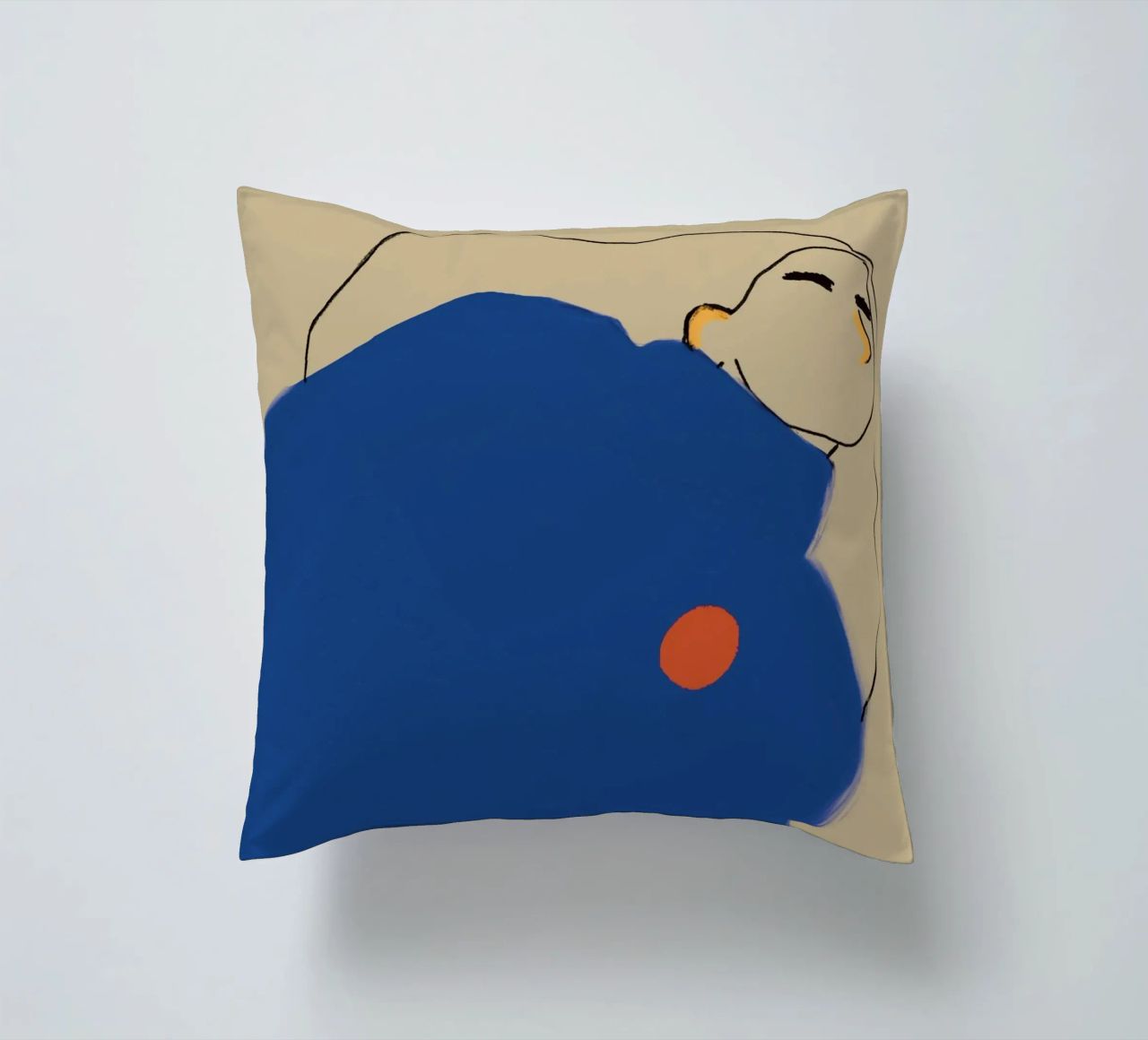 Woman in Blue coussin de tainah negreiros