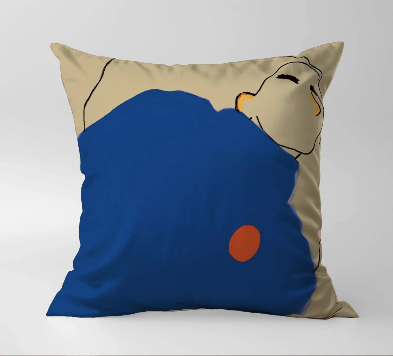 Woman in Blue coussin de tainah negreiros