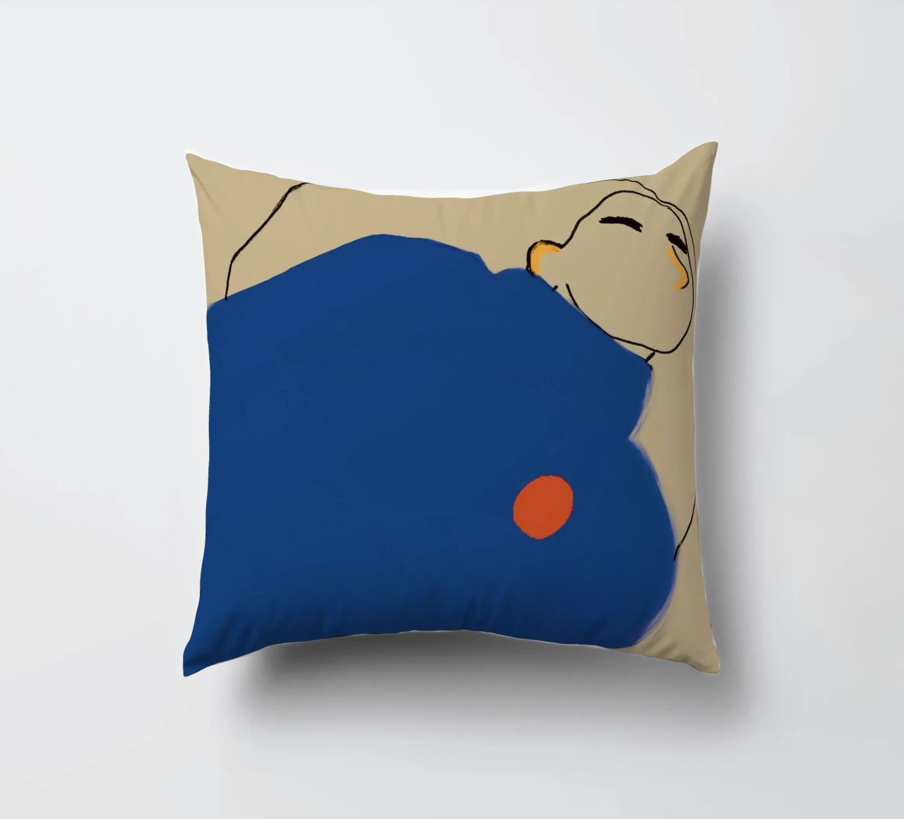 Woman in Blue coussin de tainah negreiros