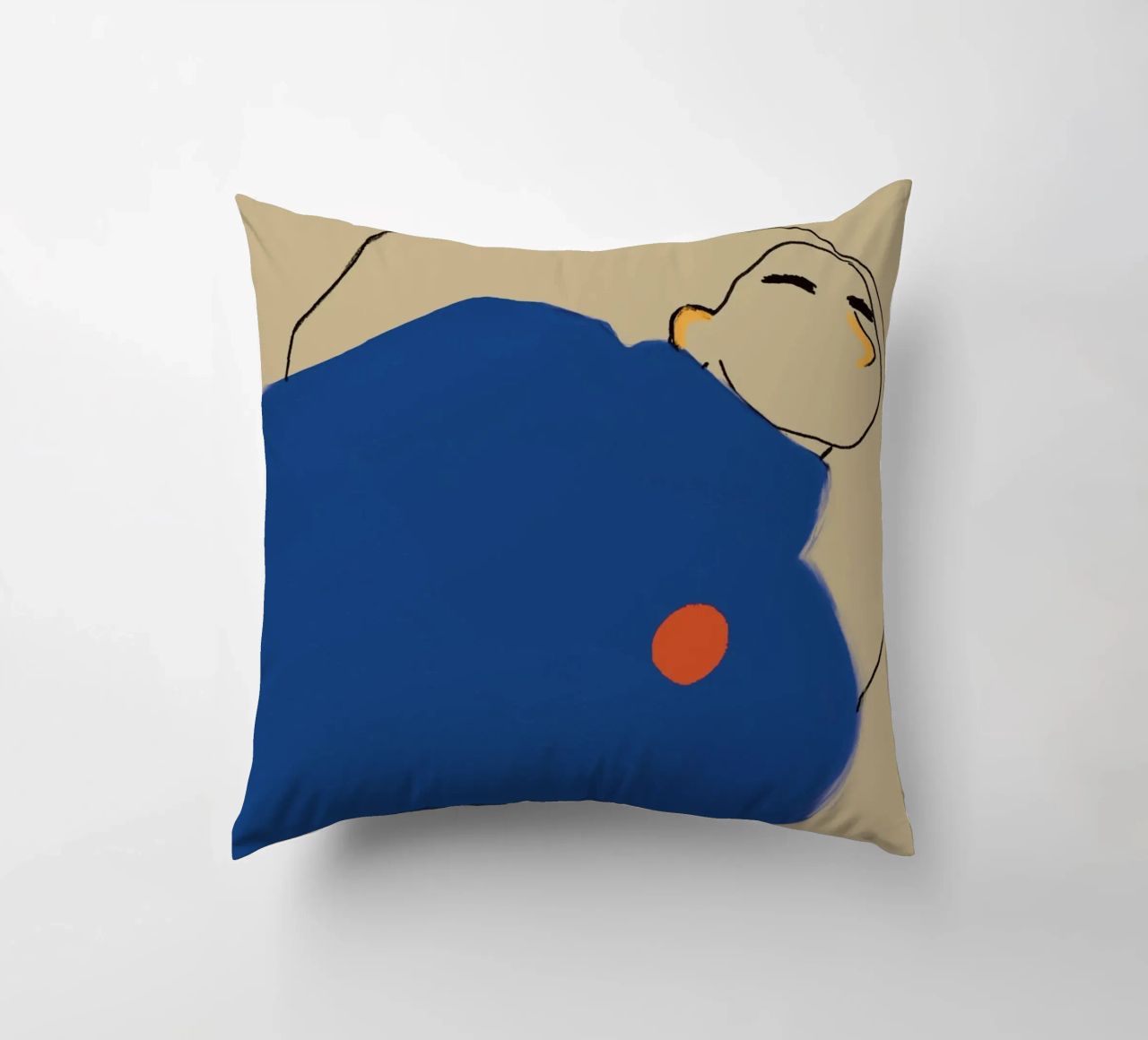 Woman in Blue coussin de tainah negreiros