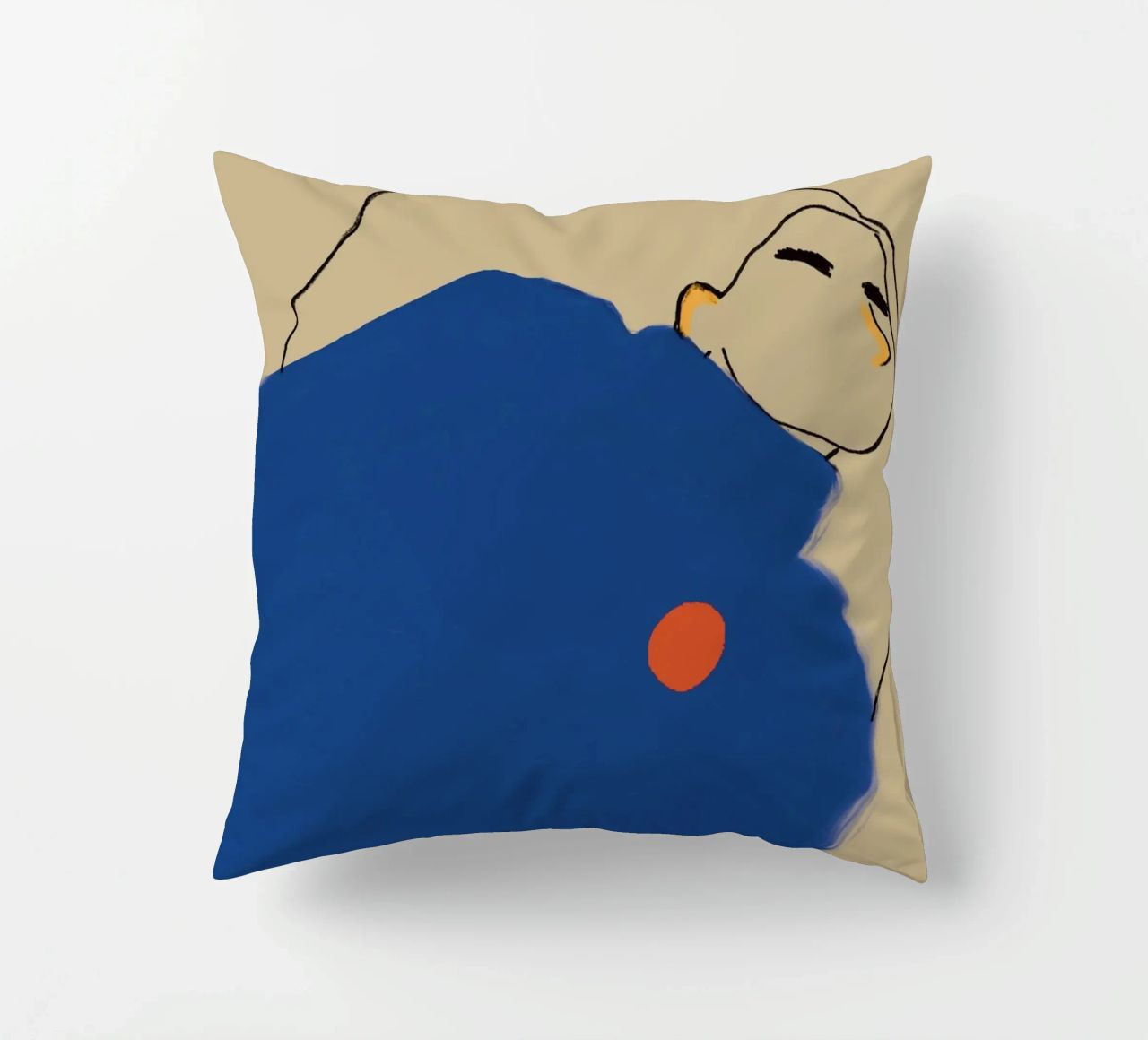 Woman in Blue coussin de tainah negreiros