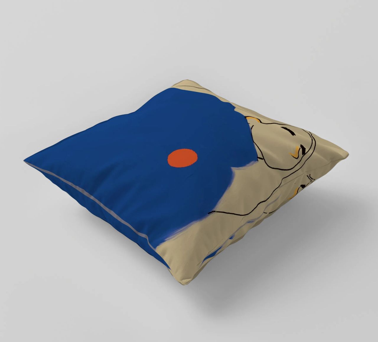Woman in Blue coussin de tainah negreiros