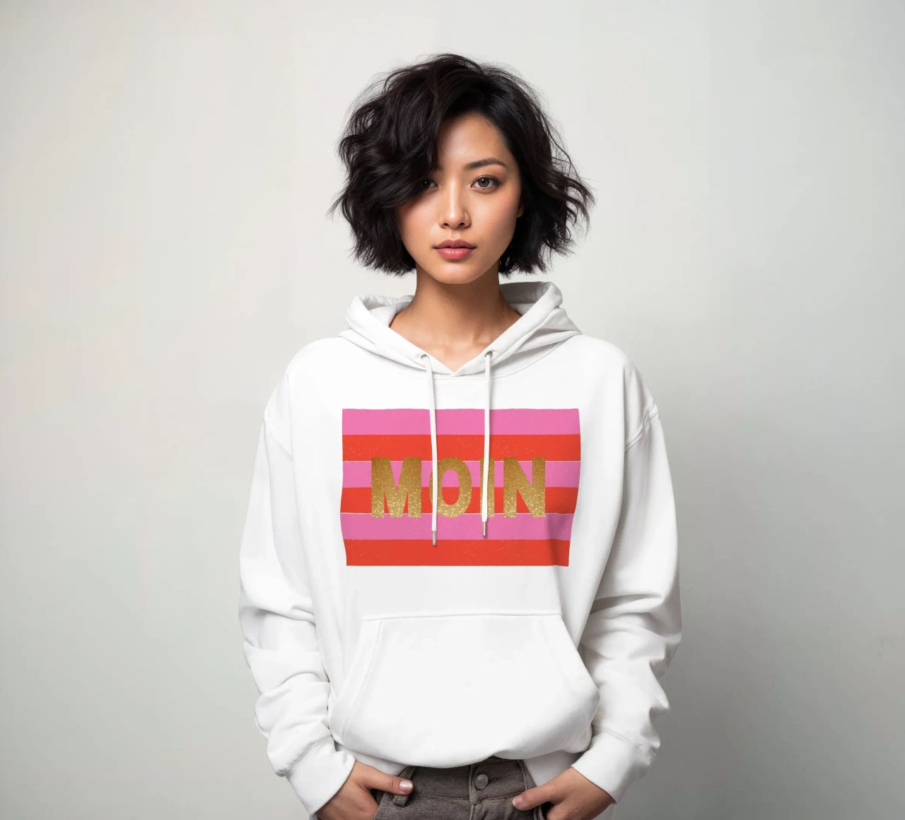 Moin in Glitzer felpa con cappuccio da Ohkimiko