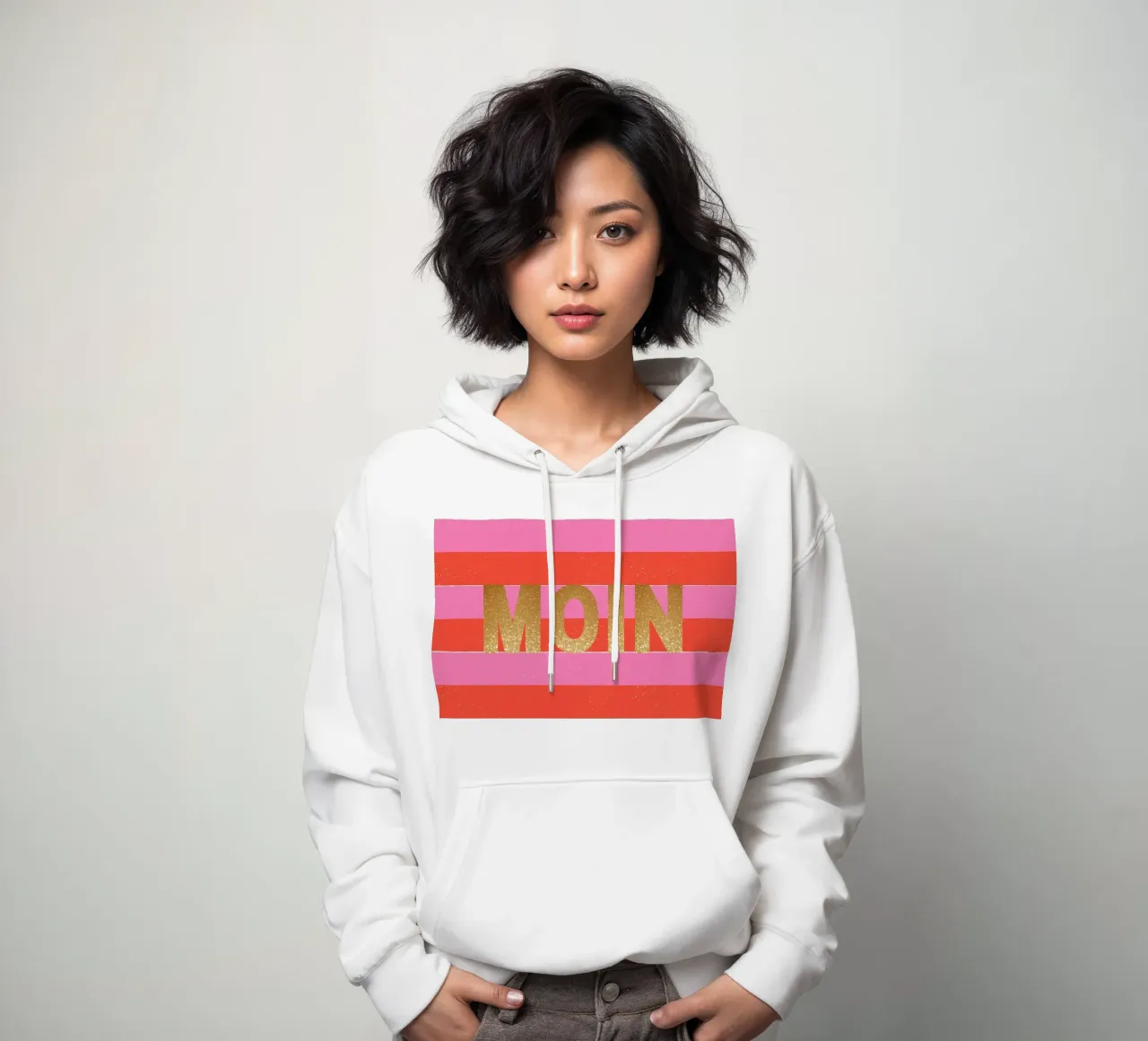Moin in Glitzer felpa con cappuccio da Ohkimiko