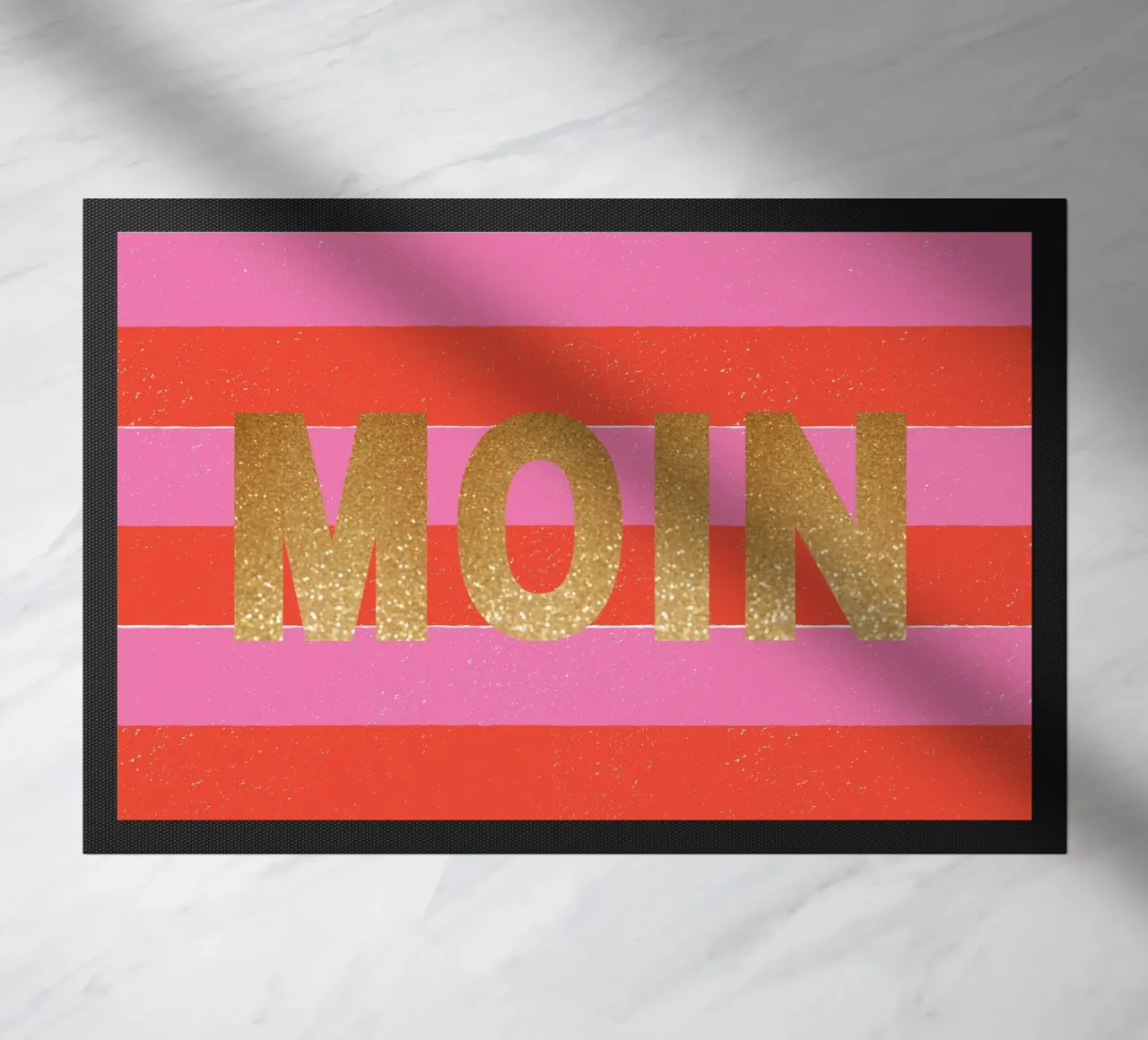 Moin in Glitzer Fußmatte von Ohkimiko