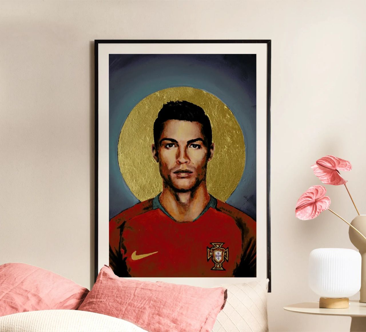 Football Icon - Cristiano Ronaldo Poster von David Diehl