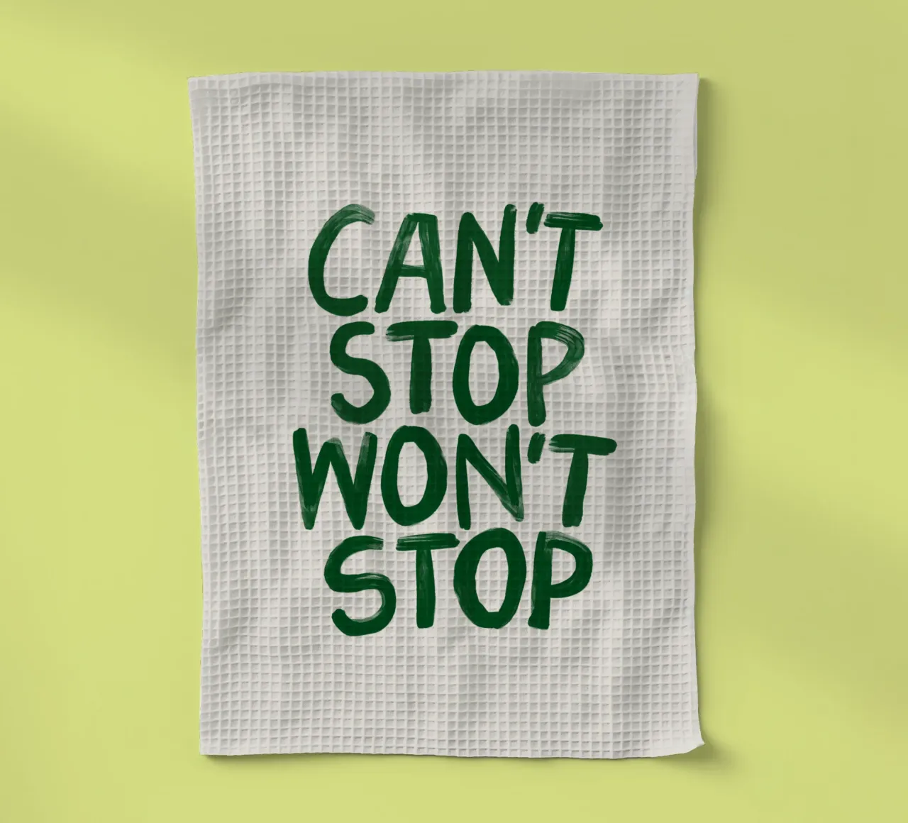Can't Stop Won't Stop: una tipografia minimalista e potente canovaccio da cucina da THE MOTIVATED TYPE
